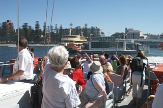 View from the upper deck as Blue Fin departs Manly on 31st December