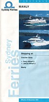 Manly Ferry and Jetcat December 2001 Timetable